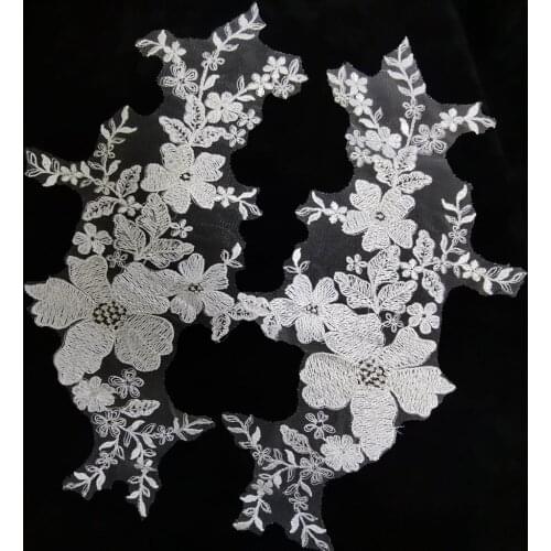 DIY flower lace applique for wedding dresses large floral lace patches for clothing decorative parches ropa