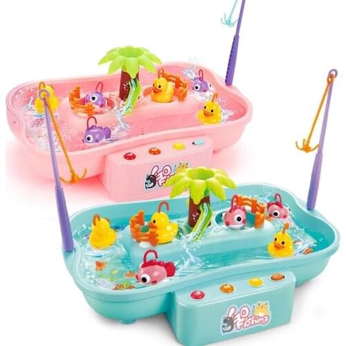 Kids Fishing Toy Child Play House Educational Toys Duck Fishing Games Electric Water Cycle Music Light Outdoor Toys for Children