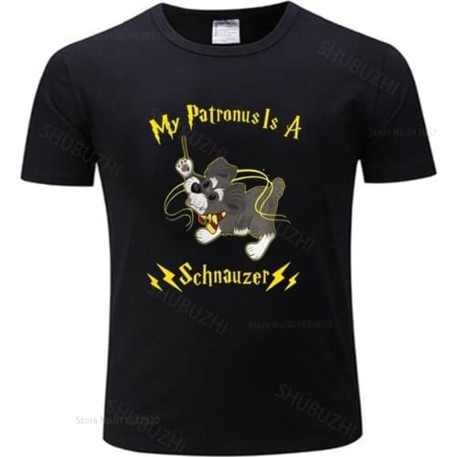 Hot sale men brand t shirt summer cotton tshirt Brand My Patronus Is A Schnauzer T-Shirt male tee-shirt euro size