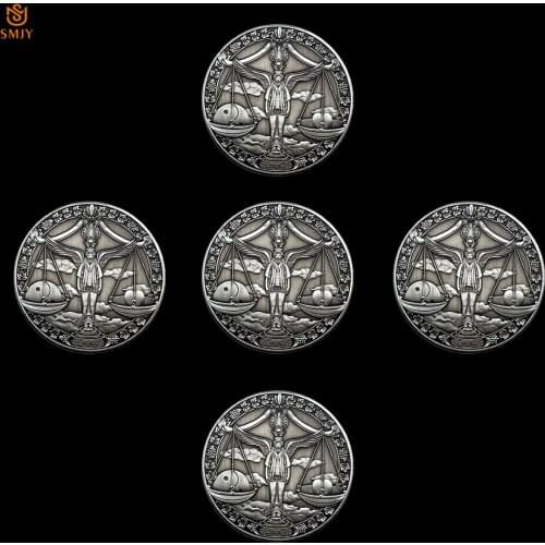 5Pcs/Lot 2019 Twelve Constellation Collectible Gift Venus Libra Bronze Embossed Token Challenge Commemorative Coin