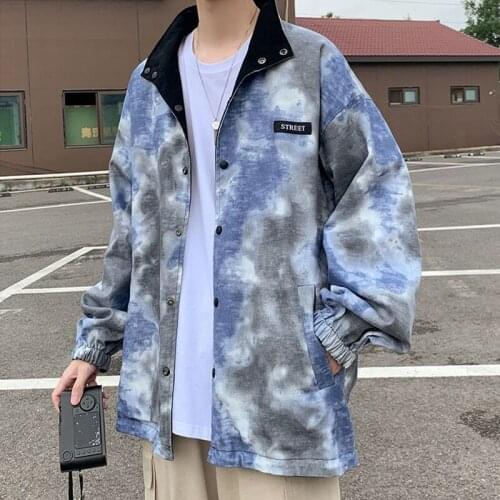 Spring Autumn Mens Jackets Japan Fashion Streetwear Baseball Uniform Coats Men Casual Men Clothing Double-sided Wear Jacket Men