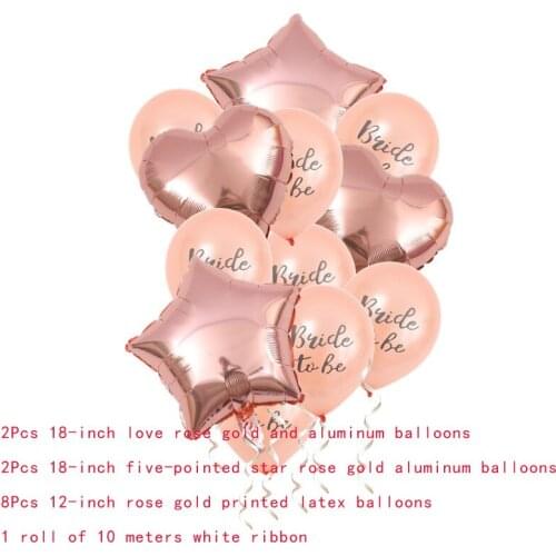 12-18inch DIY Rose Gold Theme Bride To Be Latex Balloon Bachelorette Hen Party Bridal Shower Wedding Decoration Supplies