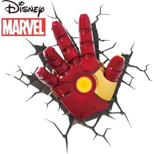 Marvel Iron Man Head Car Motorcycle Sticker 3D Stereo Simulation Crack Sticker Home Decoration Sticker Car Sticker Iron Man Hand