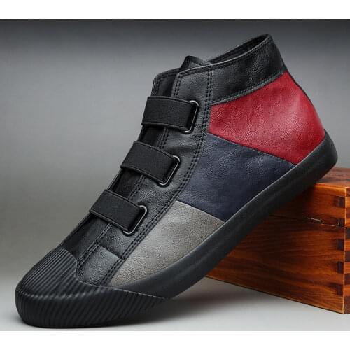 2021 new mens shoes British leather shoes trend versatile casual shoes with fashionable color matching flat shoes