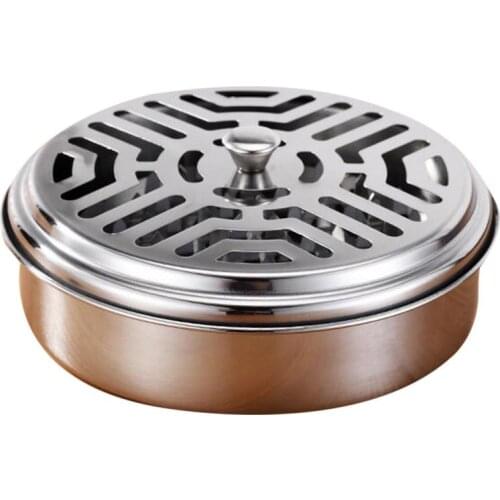 New Mosquito Coil Holder Hollow Mosquito Coil Box Round Incense Burner With Handle Home Office Portable Anti Scald Wrought Home
