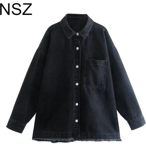 Женские джинсовые рубашки NSZ China At AliExpress