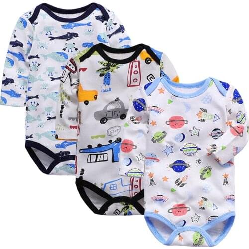 Newborn Baby Clothes Print Cartoon Rompers Fashion Girls Boy One Piece Jumpsuit for Toddler Kids Christmas Gift Clothing