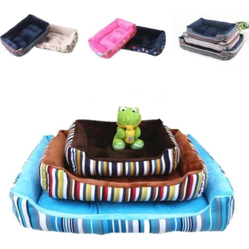 Striped Pet Bed Small Medium House For Big Dog Puppy Kennel Waterproof Cat Litter Four Seasons Nest Warm Pet Supplies Bed Linen