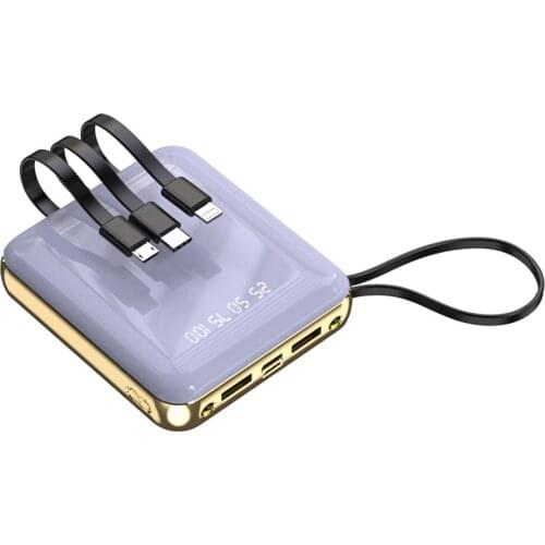 20000mAh Power Bank Mobile Phone Charger with Cable Digital Display Powerbank Portable Charger For iPhone Samsung Xiaomi Battery