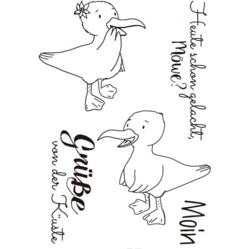 Duck with German Words Transparent Clear Silicone Stamp/Seal for DIY scrapbooking/photo album Decorative clear stamp ST0332