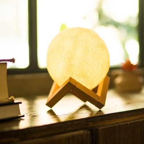 LED USB Rechargeable Dimmable Moon Shadow Night Light Drop shipping