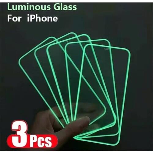 Luminous Protective Glass for iphone 12 11 Pro Max XR SE 2020 X XS Screen Protector on iphone 6S 7 8 Plus Glowing Tempered Glass