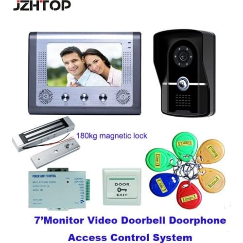 7"LCD Home Access Control Video Door Phone Intercom Doorbell Doorphone System Kit With 700TVL HD Outdoor Camera 180kg EM Lock