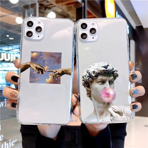 Vintage Funny Plaster Phone Case For iPhone 12 Pro 11 Pro Max 7 8 Plus XS Max X XR 12 Mini SE 2020 Retro Art Statue Back Cover