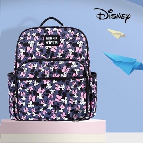 Disney New Fashion Diaper Bag USB Heating Minnie Mickey Backpack Nappy Bag For Baby Care Large Capacity Waterproof Mommy Handbag