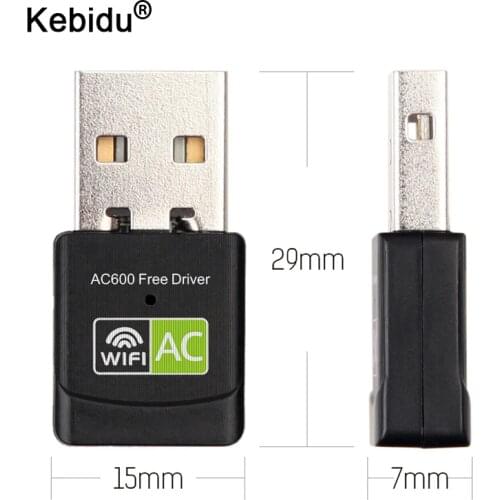 Kebidu 600Mbps USB WiFi Adapter 2.4GHz 5GHz WiFi Antenna Dual Band 802.11b/n/g/ac Mini Wireless Computer Network Card Receiver