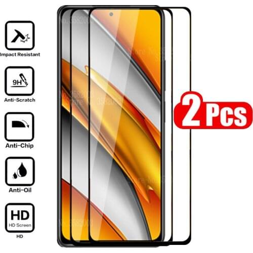 2pcs full cover glass xiomi poco f3 tempered glass for xiaomi poco f3 f 3 pocof3 anti-scratch screen protector glass films 6.67"