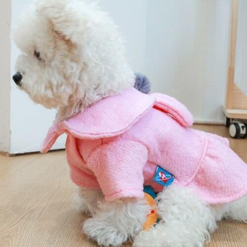 Winter Warm Dog Cat Dress Cute Bunny Pattern Pet Princess Dress For Small Dog Pet Cat Pet Cute Costume Dog Clothes Skirt