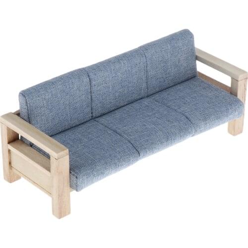 1/12 Scale Dollhouse Miniature Furniture 3-Seat Sofa Armchair, Also for OB11 Doll, Kids Pretend Play Toy Model