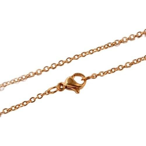 10pcs/lot Width 1.5mm Cable Chain DIY Stainless Steel Link Chain Necklaces For Women Fashion Wedding Party Jewelry 17.7 inches