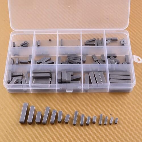 140Pcs Steel Round Ended Feather Parallel Keys Drive Shaft Assortment Fixing Frequently Disassembled Equipment 3mm 4mm 5mm 6mm