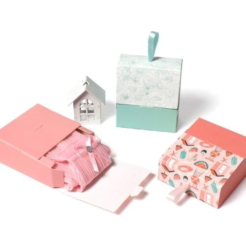 20pcs DIY Kraft Paper Bag Colorful Candy Bag Wedding Favors Gift Box Package Birthday Party Decoration Bags With Ribbon