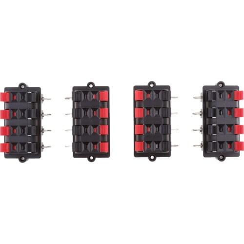 4Pcs Speaker Terminal Clip Connector 8 Positions Audio Cable Push Button Type