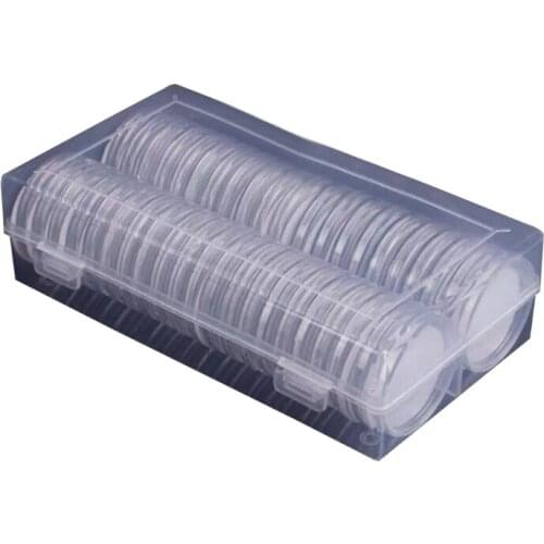 40 Pieces Silver Coin Capsules Holder Case with Transparent Storage Container Organizer Box 6 Sizes Protect Gasket for Coin