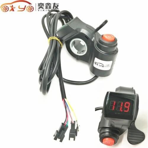 50PCS 12V24V 36V 48V Electric Scooter Grips Thumb Throttle Grips Electric Thumb Throttle With LED Display Tricycle Speed Control