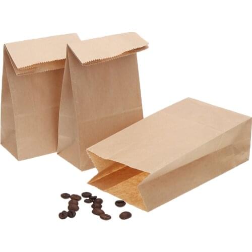 50pcs 18*5*9cm Brown Kraft Paper Carrier Bags Bread Sandwich Lunch Bags Food Take Out Bags Party Wedding Supplies