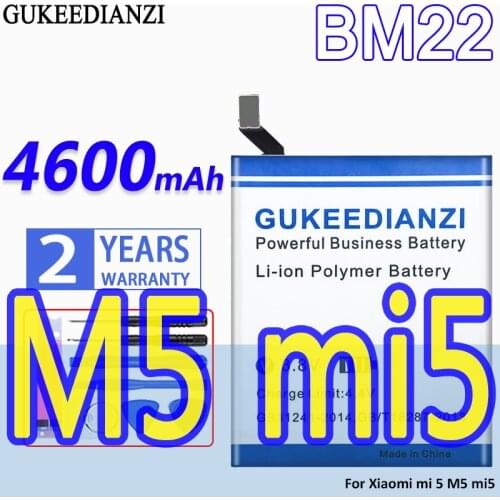 High Capacity GUKEEDIANZI Battery BM22 4600mAh For Xiaomi mi 5 M5 mi5