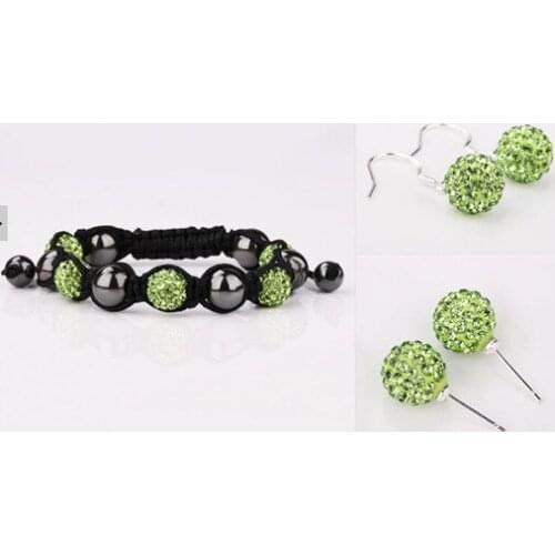 Free shipping hotsale hd23 Disco Ball Beads Crystal Set Bracelet Earring fasion women Gift jewelry New Style