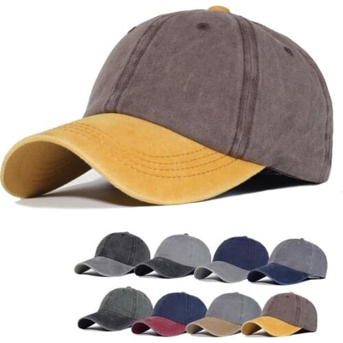 Doitbest European washed 100% cotton baseball cap hat for women men vintage dad hat solid color outdoor sports caps snapback