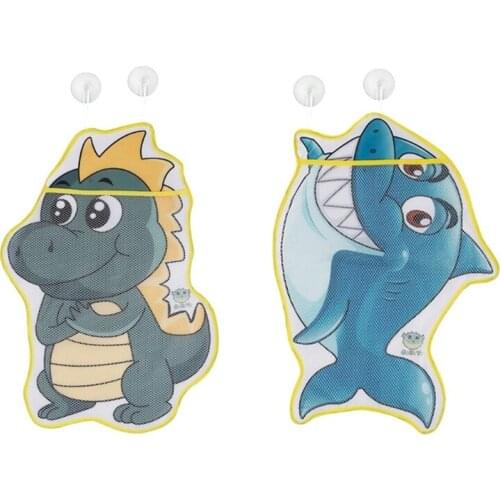 D0AF 1Set Cartoon Storage Bag Easy Fixed On Wall Bathtub Shower Accessories Mold Free