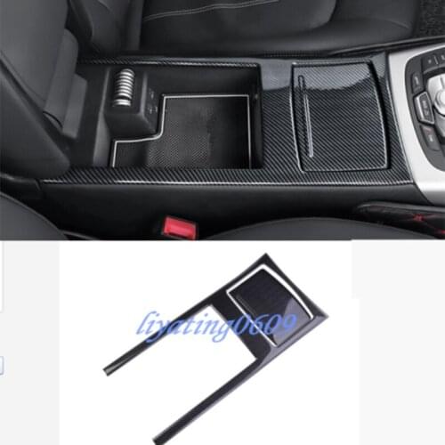 Carbon Fiber Water Cup Holder Panel Frame Cover Trim For Audi A6 C7 2012-2018 Car Styling Accessories