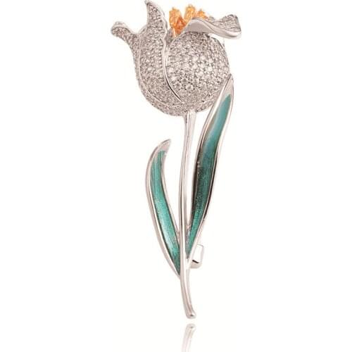 Neatie kiddie Korean Version Of Temperament Accessories Wild Rose Brooch Pin With Zircon Brooch Women Accessories