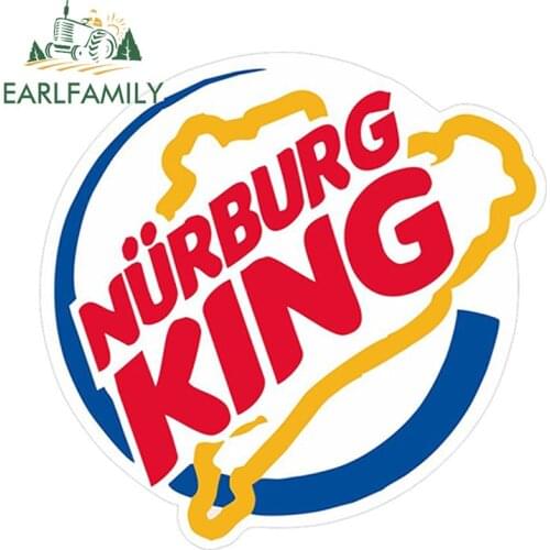 EARLFAMILY 10cm x 9cm NURBURG KING Ratlook JDM Style Vinyl Car Sticker Bombing Decal 3D Car Styling Decoration Sticker