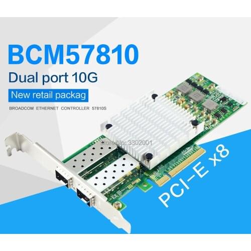 For Broadcom BCM57810S SFP Network Card 10GB Dual Port Optical Fiber Network Card 10Gbps Network Card