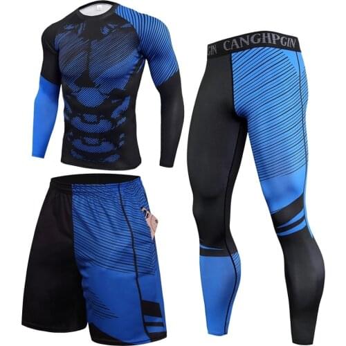 MMA Rashguard T-shirt +Pant Muay Thai Shorts Sportsuit Mma Rash Guard Men Tracksuit Boxing Jersey MMA Compression Gym Clothing