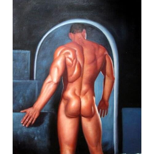 Naked -- Nude Male -- Original Oil Painting shipping free