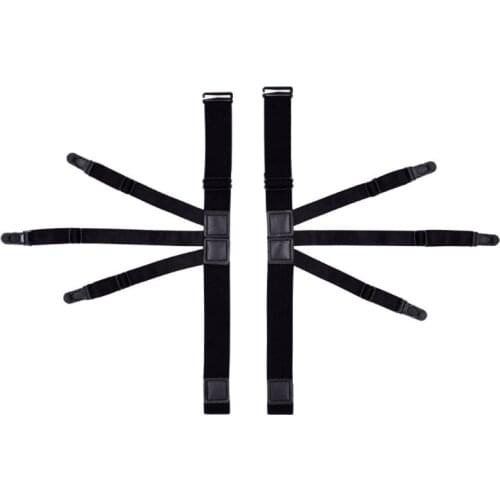 KLV 2Pcs/Set Elastic Leg Suspenders Plastic Locking Clamps Shirt Stays Holder Straps