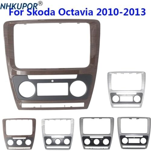Car Dashboard Panel Frame Kit Fascia for Skoda Octavia 2010-2013 Audio Stereo Refit Center Console Holder Bezel Faceplate
