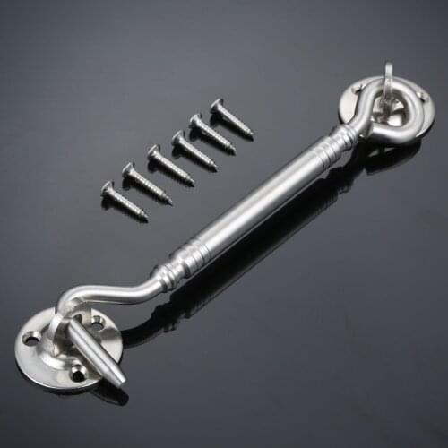 Stainless Steel Cabin Hook And Eye Latch Lock Shed Gate Door Catch Silent Holder