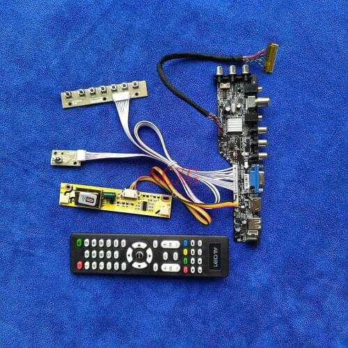 DVB Signal 1280*1024 HDMI-compatible USB AV VGA LCD matrix drive board DIY KIT Fit LTM170ET01/M170E8/MT170EN01 LVDS 30 Pin 2CCFL