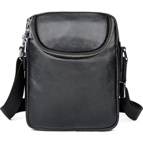 Men Shoulder Bags Small Business Travel Casual Crossbody Bags Real Leather