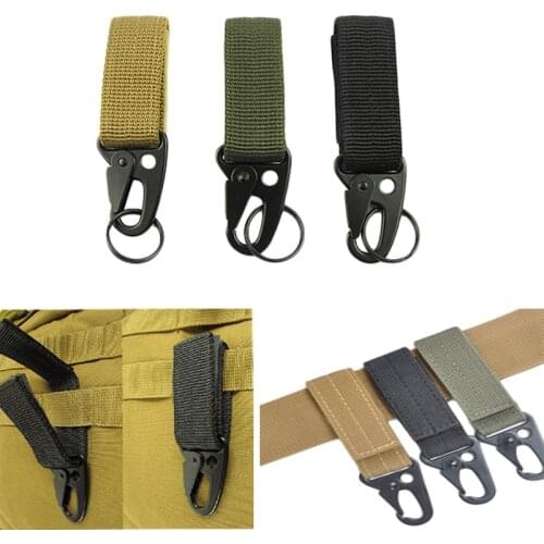 Bushcraft attach belt clip kit clasp outdoor hike camp Carabiner strap Quickdraw tactical travel bag molle webbing backpack