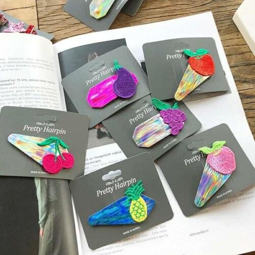 New Childrens bangs hairpin Sequins fruit series BB Hair Clips Girls Hair Accessories Children Headwear Baby Hair Clips