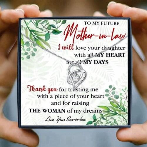 Mother Gift Necklace Heart Pendant Necklace for Women Choker Necklaces & Pendant Mothers Day Necklace Jewelry from Son in Law