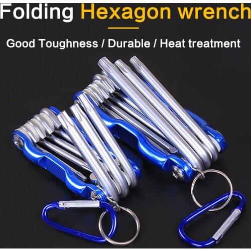 Portable Folding Wrench Set Hexagon Trox Wrench Spanner Set Metal Metric Repair Tool