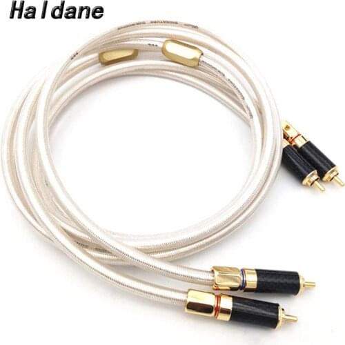 Haldane HiFi Liton Silver-plated Dual-Filter Audio/Video Signal Line RCA Cable with Gold plated plug for Amplifier CD player